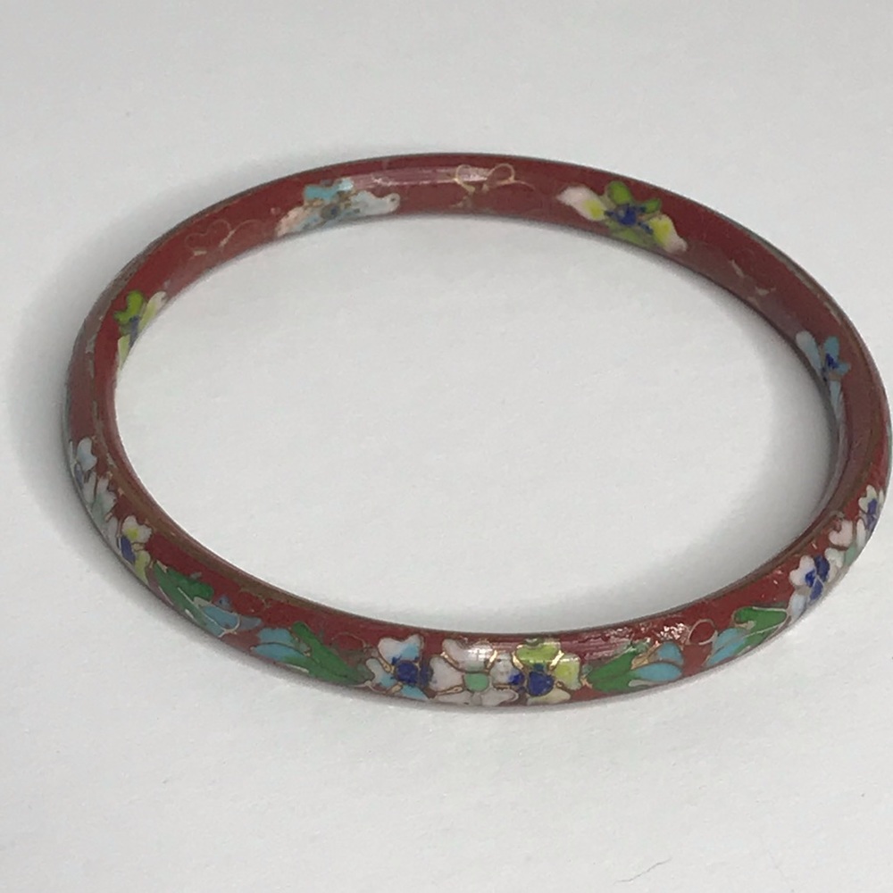 SALE♦️3/$25 Bracelet Enamel Multi Floral on Rust